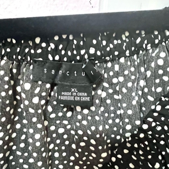 Sanctuary polka dot Puff Sleeve Blouse XL - Picture 2 of 7